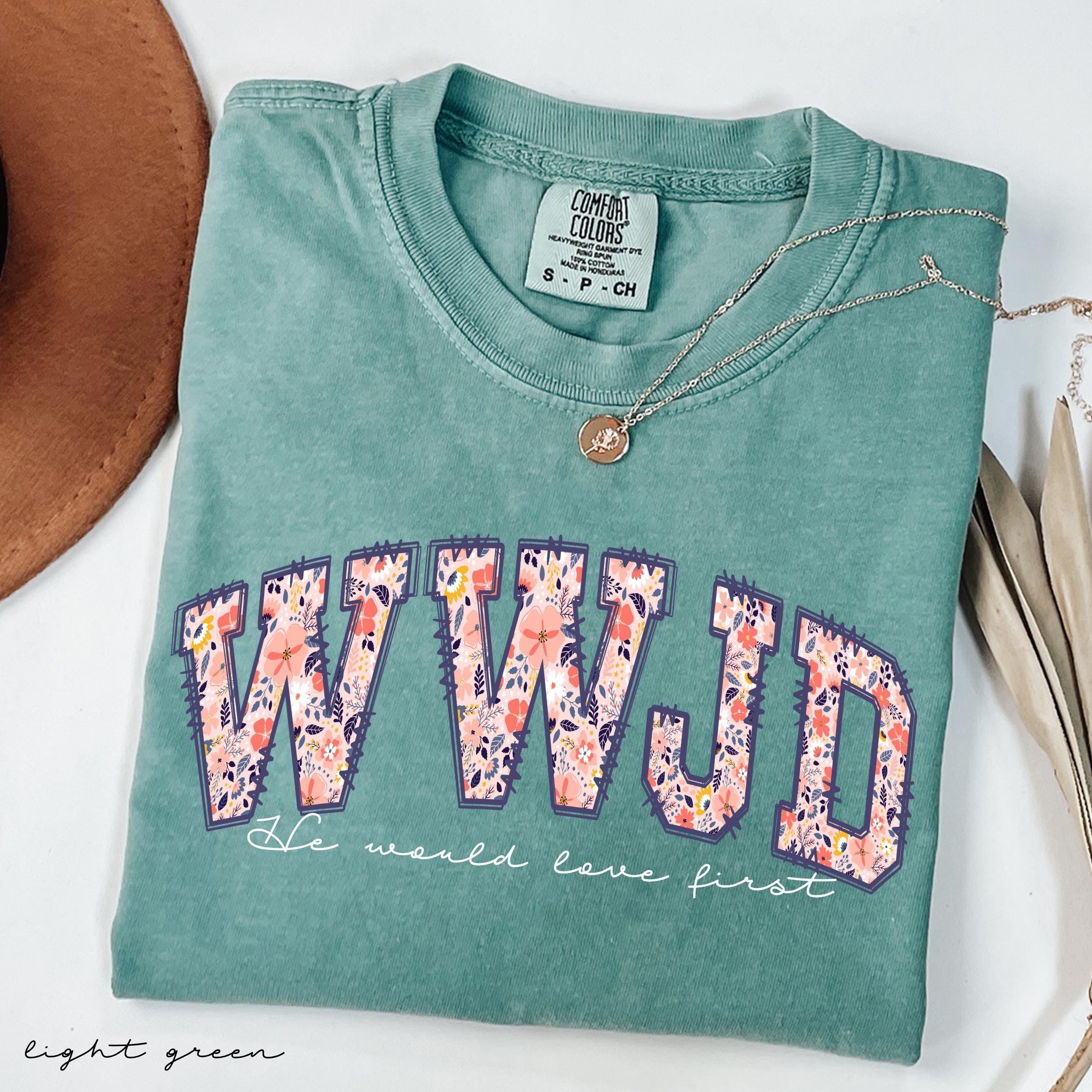 Comfort Colors® WWJD Shirt for Women, Christian Tee, Religious Gift for Her, Walk Like Jesus, Bible Verse Shirt, Trendy Faith Graphic Tee